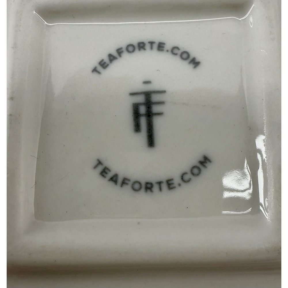 Tea Forté Cup & Saucer Set 2 – White Porcelain Contemporary Square Design‎ NWOB - Picture 5 of 7